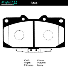 Load image into Gallery viewer, Nissan Silvia (1993-1998) S14 SR20DET Project Mu Front Brake Pads F236